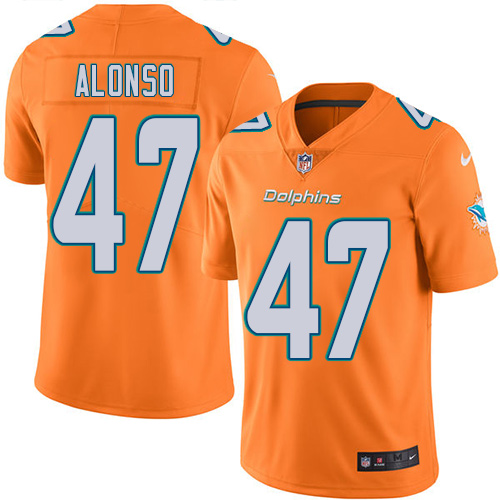 Nike Dolphins #47 Kiko Alonso Orange Men's Stitched NFL Limited Rush Jersey - Click Image to Close